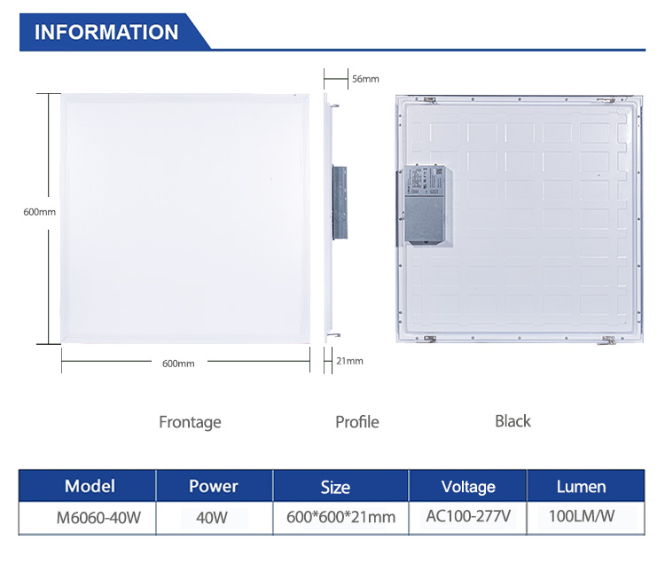 600*600 LED Panel 40W with UL driver